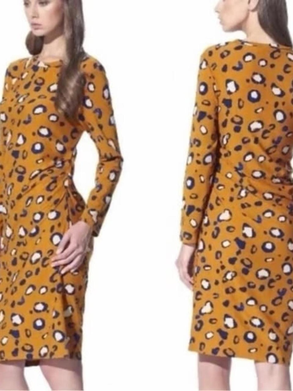 3.1 Phillip Lim for Target Mustard Leopard Print Long Sleeve Mini Dress